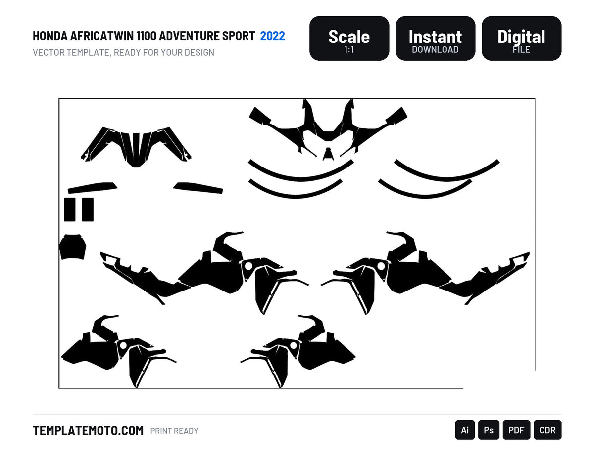 HONDA AfricaTwin 1100 Adventure Sport 2022 template graphics vector