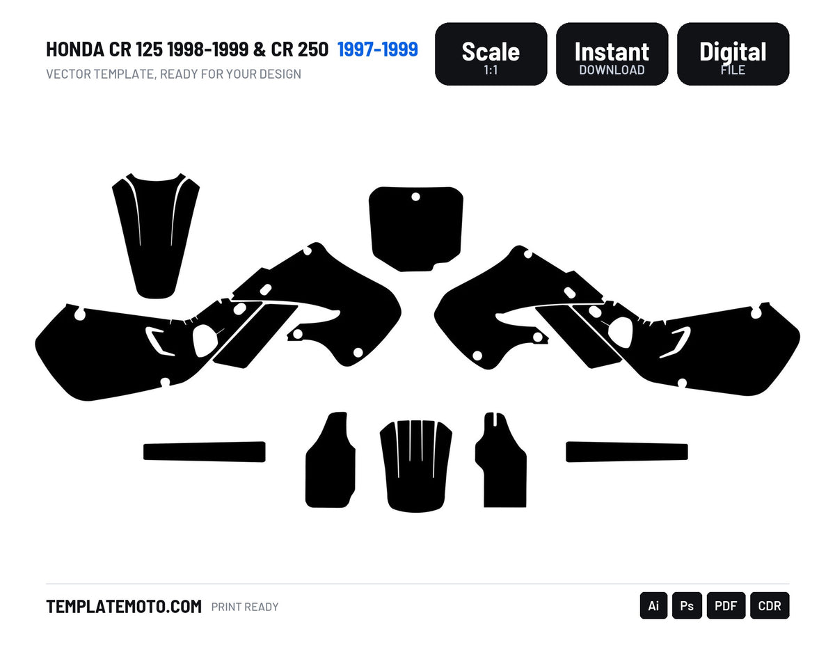 Honda CR 125 1998-1999 & CR 250 1997-1999 Template Graphics