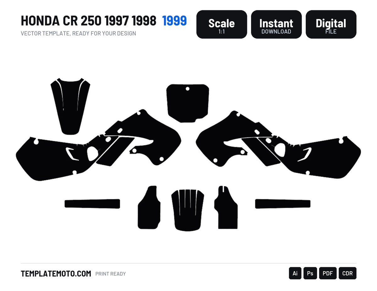 Honda CR 250 1997 1998 1999 Template Graphics