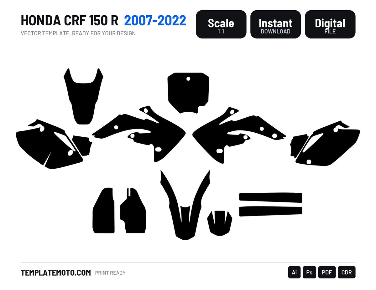HONDA CRF 150 R 2007-2022 Graphics Template Vector