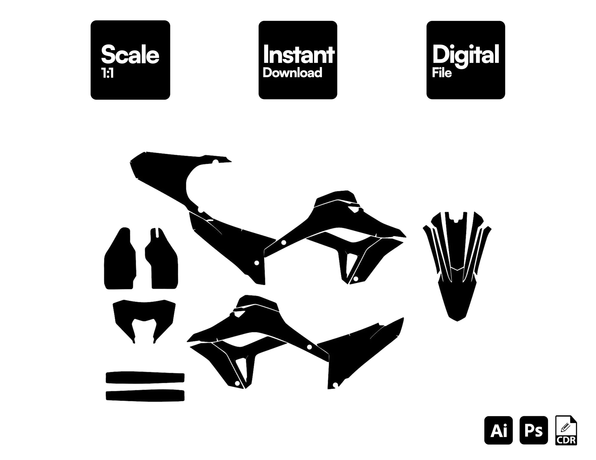 HONDA CRF 300L 300M 2021-2023 Graphics Template Vector
