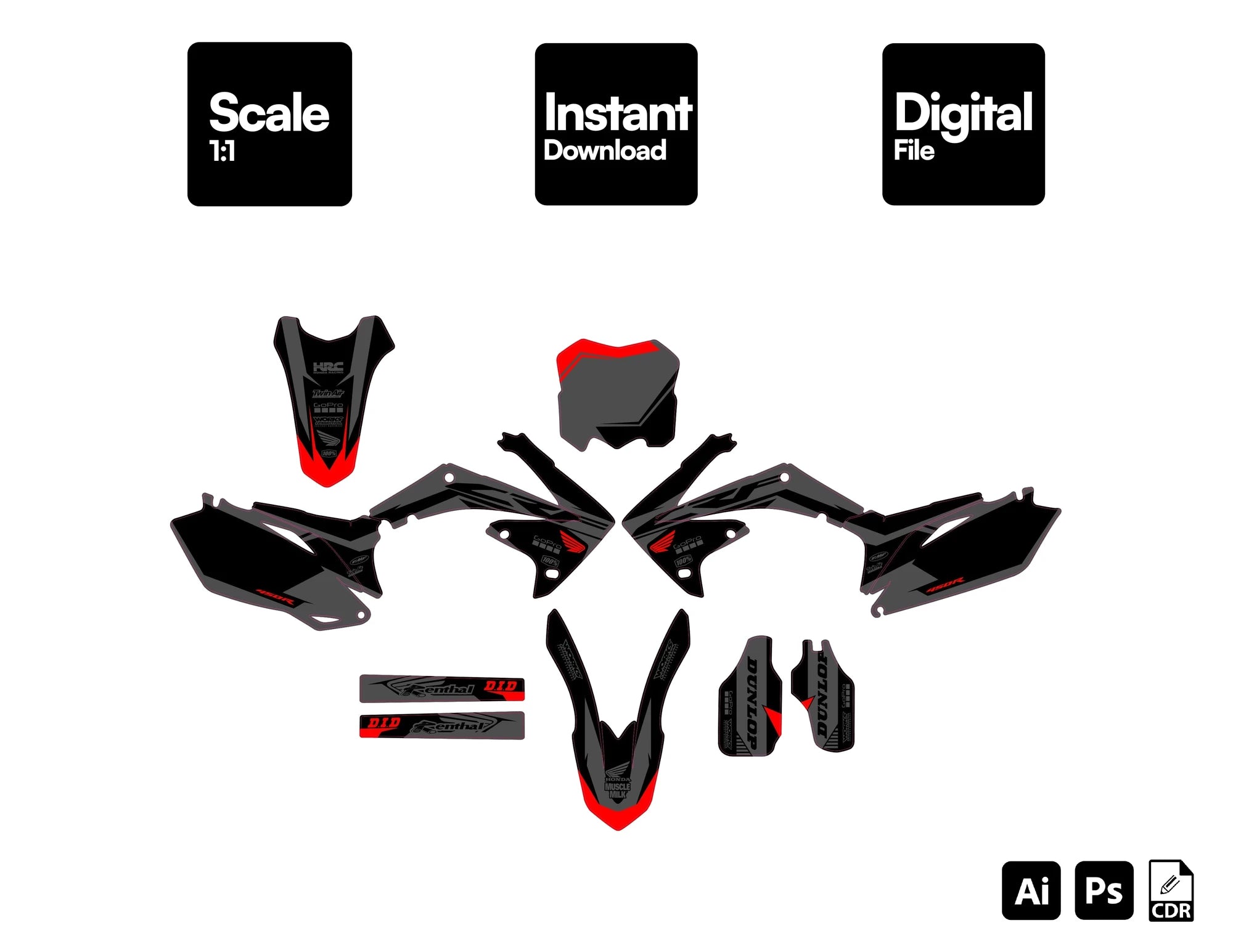 HONDA CRF 450 2009-2012 VECTOR GRAPHICS