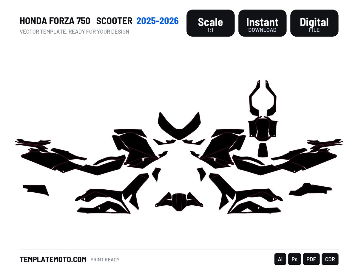 HONDA FORZA 750 2025-2026 Scooter Template Graphics Vector