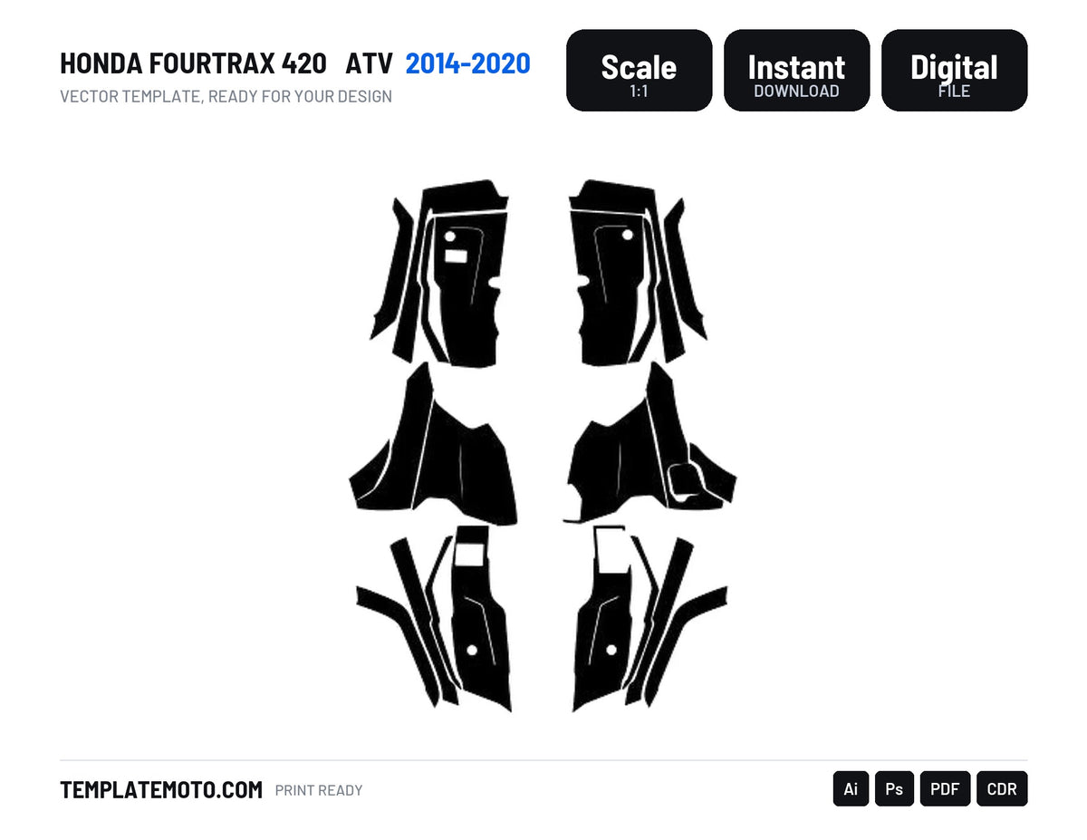 HONDA FOURTRAX 420 2014-2020 ATV Vector Graphics Template
