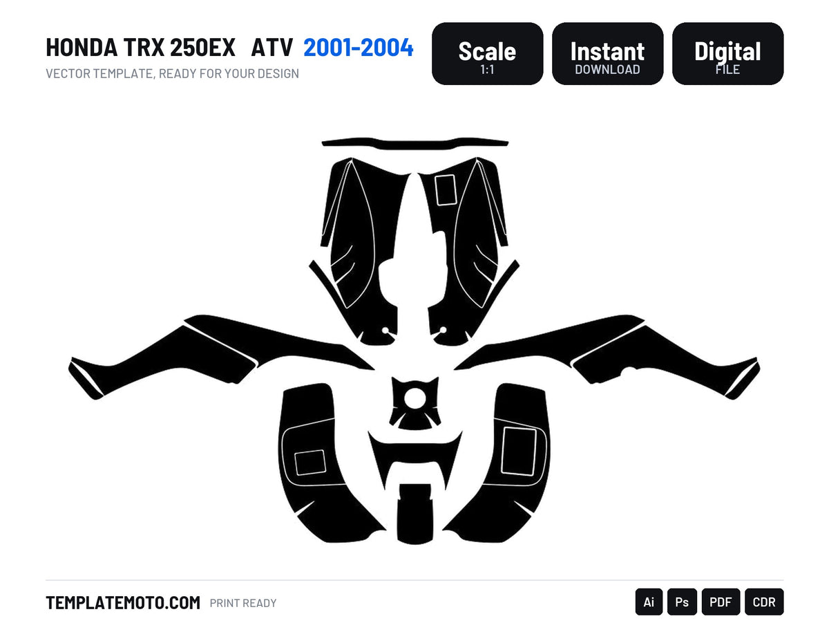 HONDA TRX 250EX 2001-2004 ATV Vector Graphics Template
