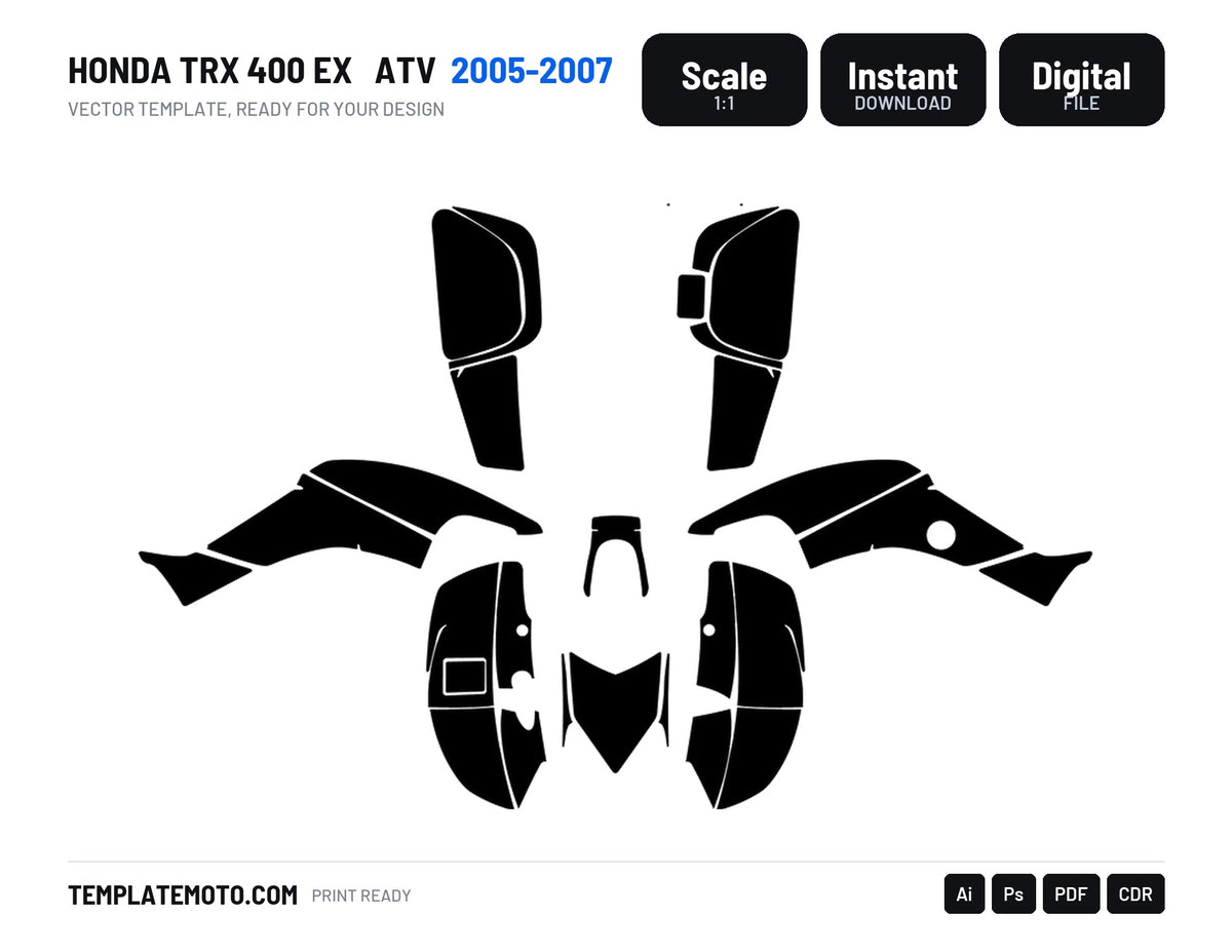 HONDA TRX 400 EX 2005-2007 ATV Vector Graphics Template
