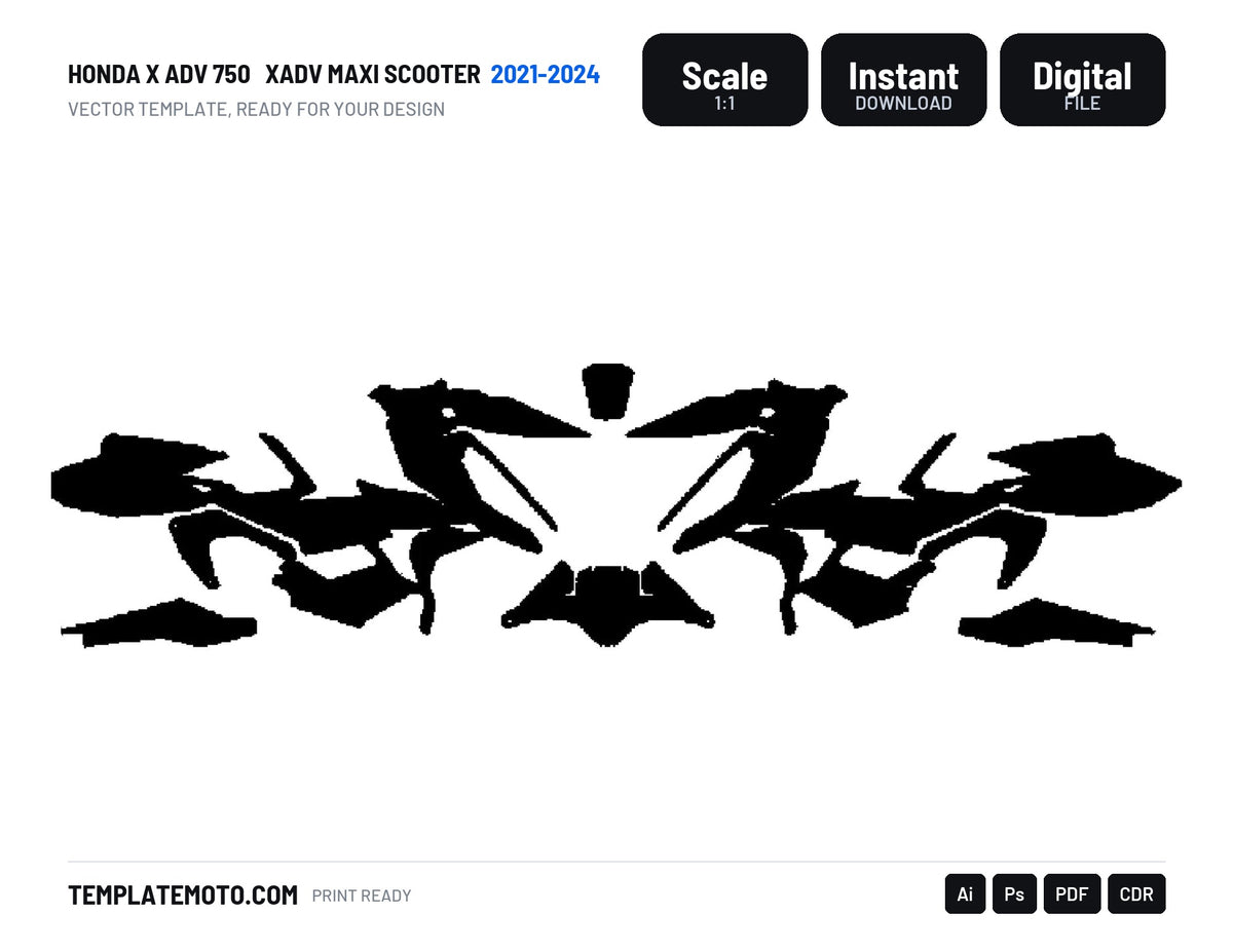 HONDA X ADV 750 2021-2024 XADV Maxi Scooter Graphics Template Vector