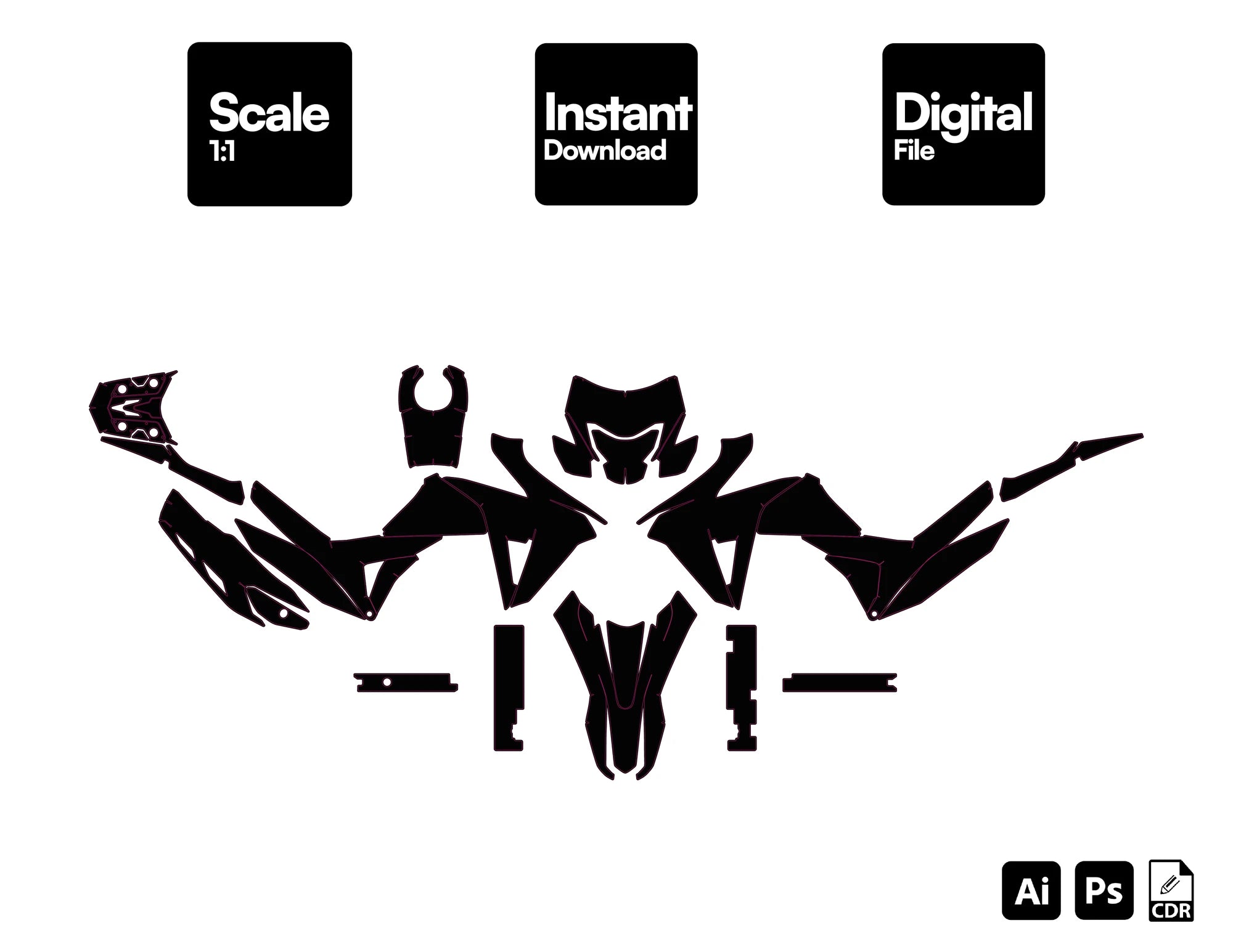 HONDA XR 190L 2.0 2025 Trail Template Graphics Vector