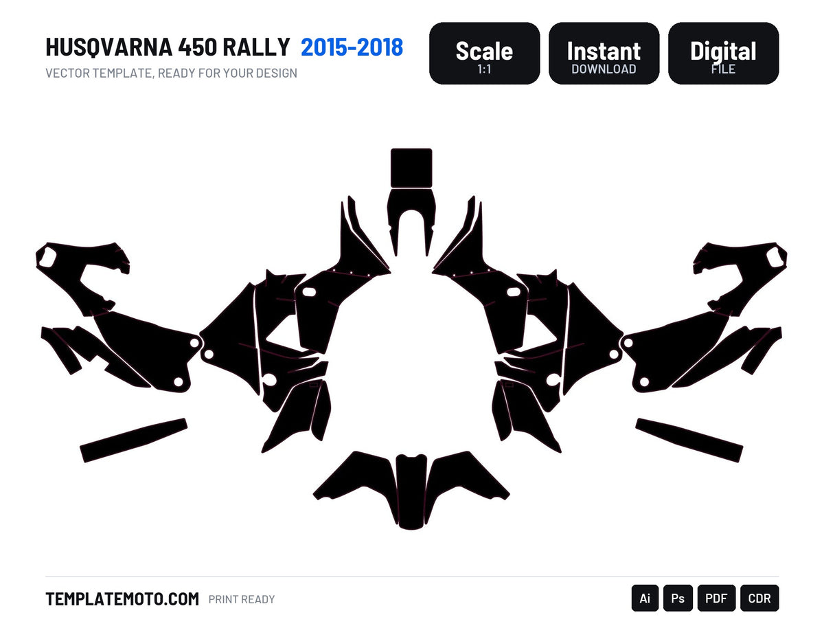 HUSQVARNA 450 RALLY 2015-2018 Template Graphics Vector