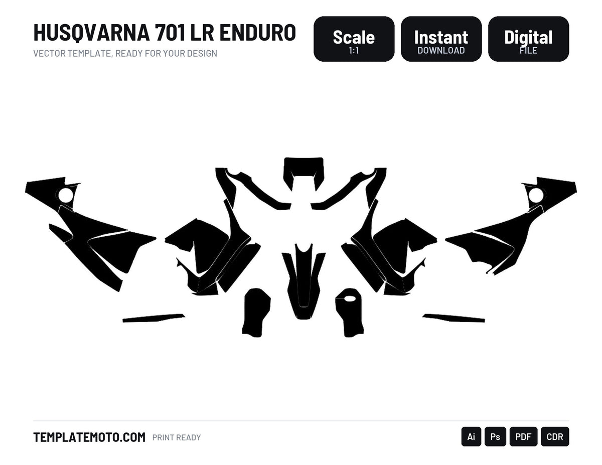 HUSQVARNA 701 LR Enduro Template Graphics Vector