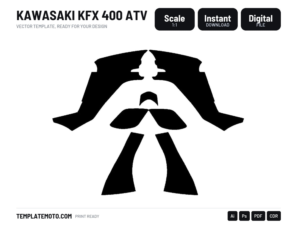 Kawasaki KFX 400 ATV Graphics Template Vector