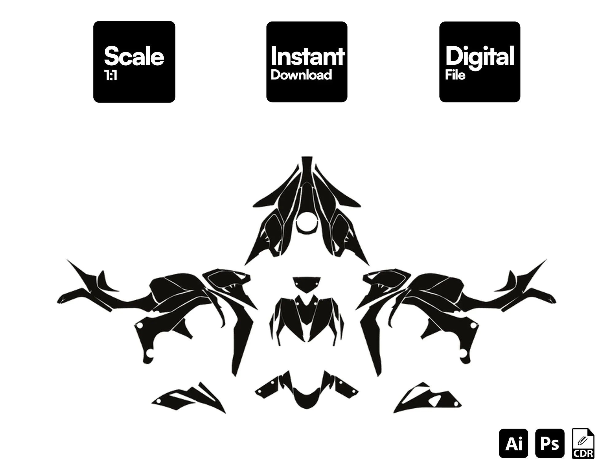 KAWASAKI Z1000 2014-2023 Z 1000 template vector graphics
