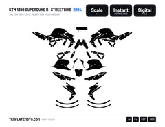 KTM 1390 SUPERDUKE R 2024 Streetbike Graphics Template Vector