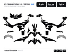 KTM 790 890 ADVENTURE S R 2023 Streetbike Graphics Template Vector