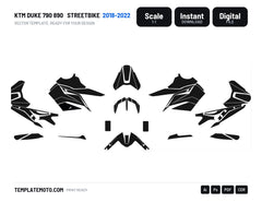 KTM DUKE 790 890 2018-2022 Streetbike Graphics Template Vector