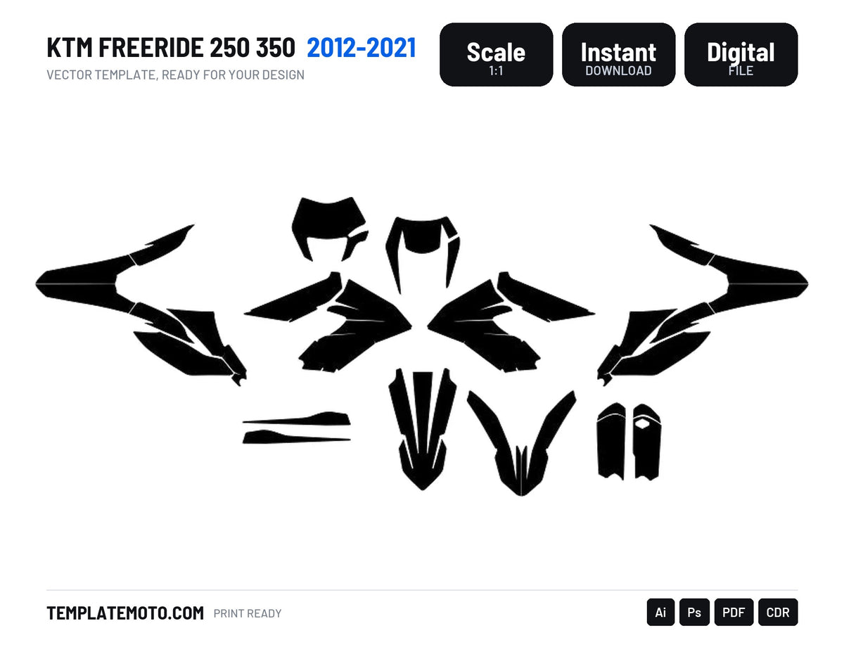 KTM FREERIDE 250 350 2012-2021 Template Graphics