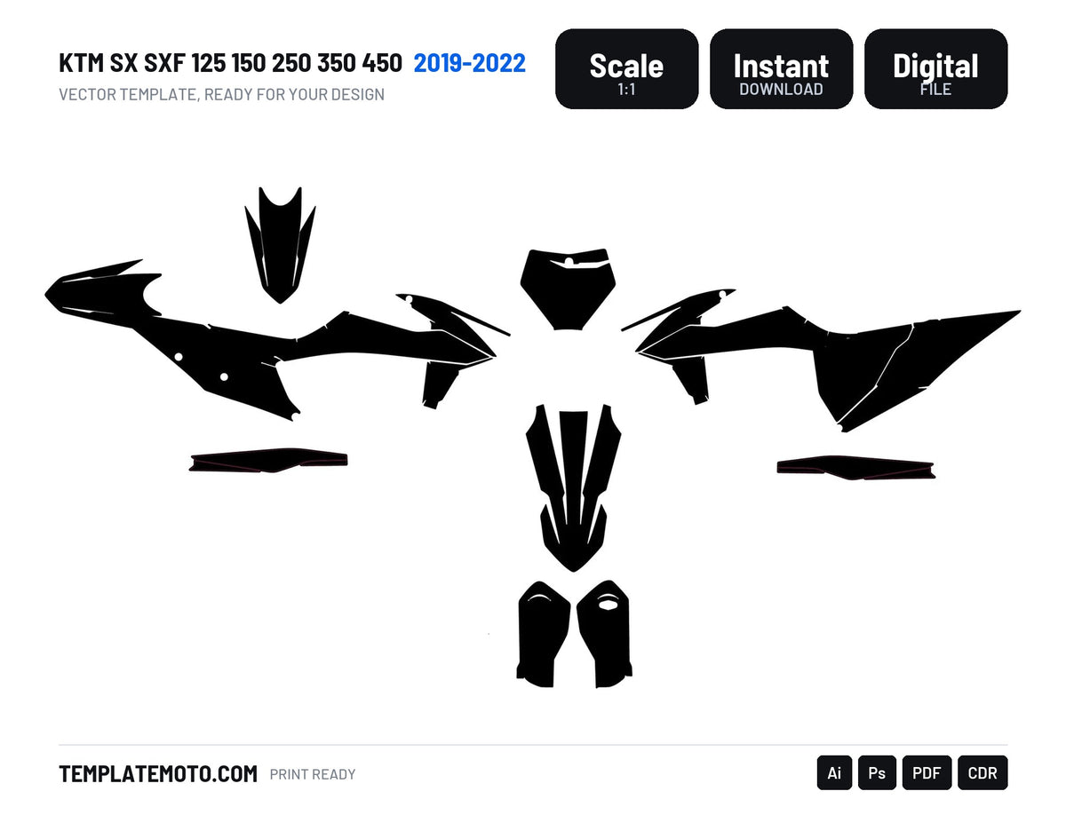 KTM SX SXF 125 150 250 350 450 2019-2022 Graphics Template Vector