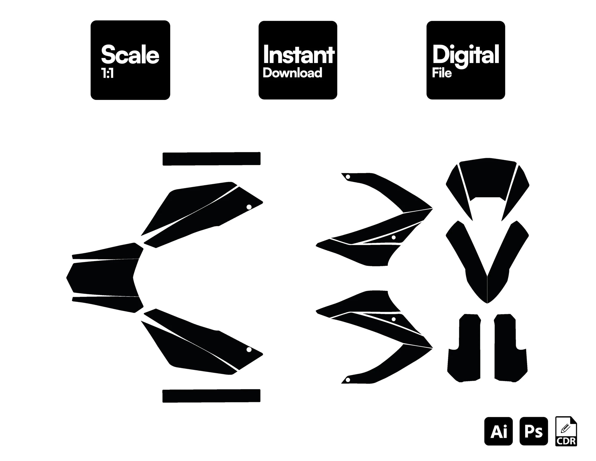 Masai Razer 50 SM 2012-2025 50cc Graphics Template Vector