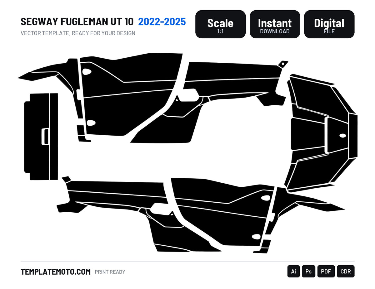 SEGWAY FUGLEMAN UT 10 2022-2025 Graphics Template Vector, scale 1:1 vector file