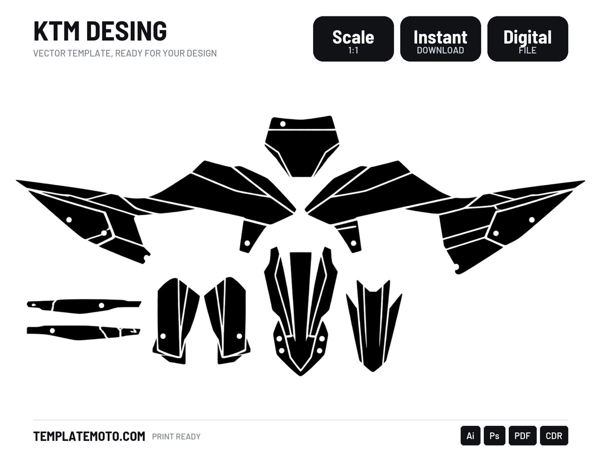 KTM VECTOR DESING Graphics Template Vector, scale 1:1 vector file