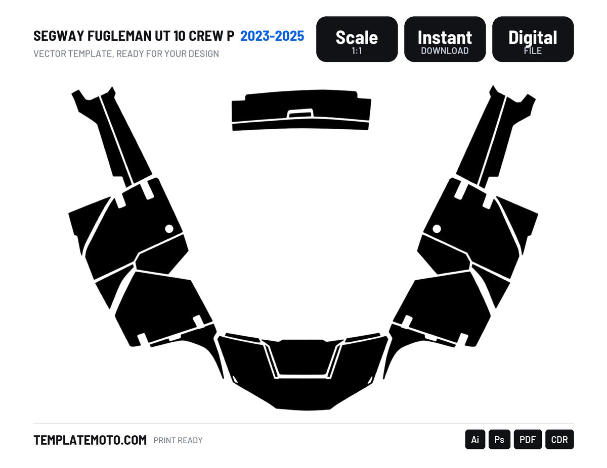 SEGWAY FUGLEMAN UT 10 CREW P 2023-2025 Graphics Template Vector, scale 1:1 vector file