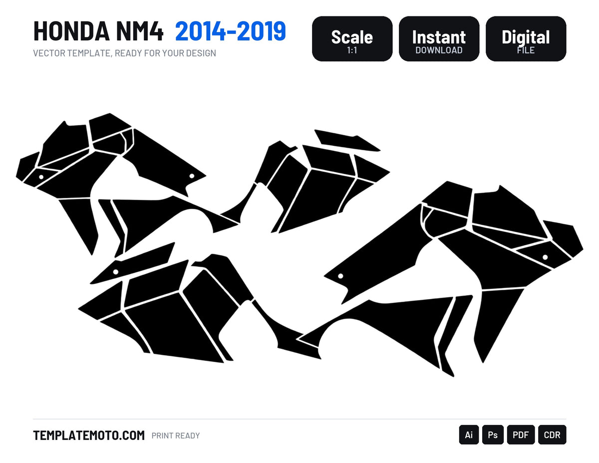 HONDA NM4 2014-2019 Graphics Template Vector, scale 1:1 vector file