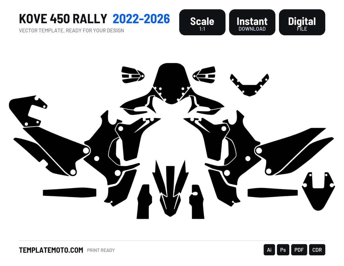 KOVE 450 RALLY 2022-2026 Graphics Template Vector, scale 1:1 vector file