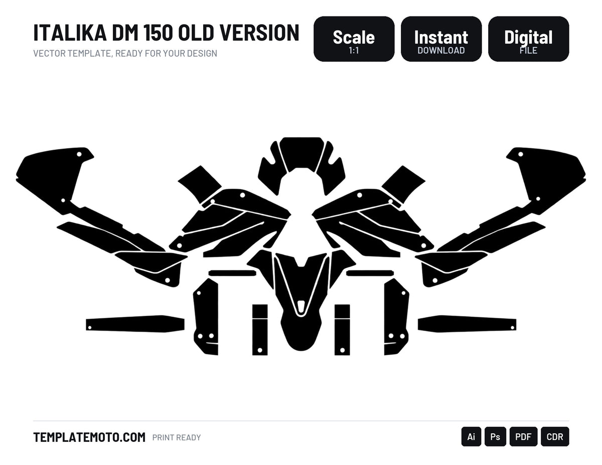 ITALIKA DM 150 OLD VERSION Graphics Template Vector, scale 1:1 vector file