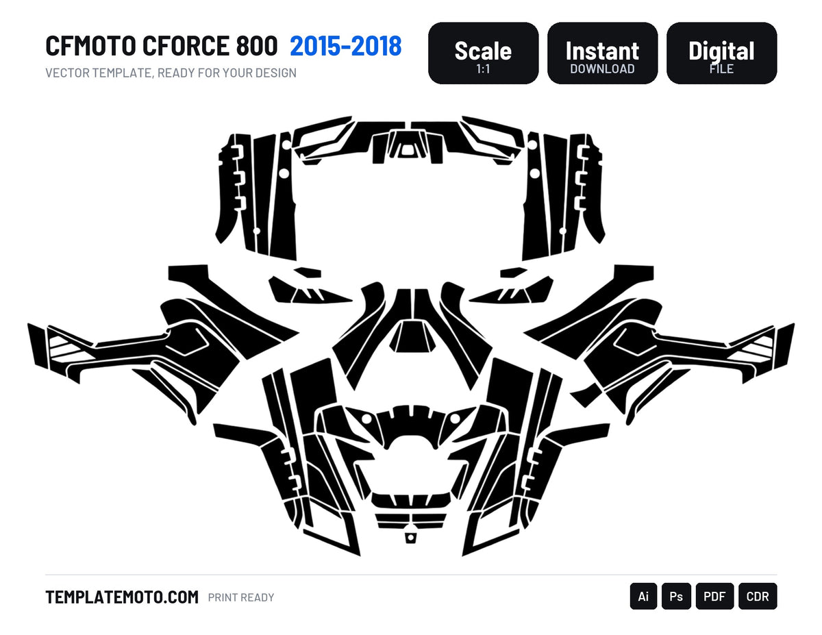 CFMOTO CFORCE 800 2015-2018 Graphics Template Vector, scale 1:1 vector file