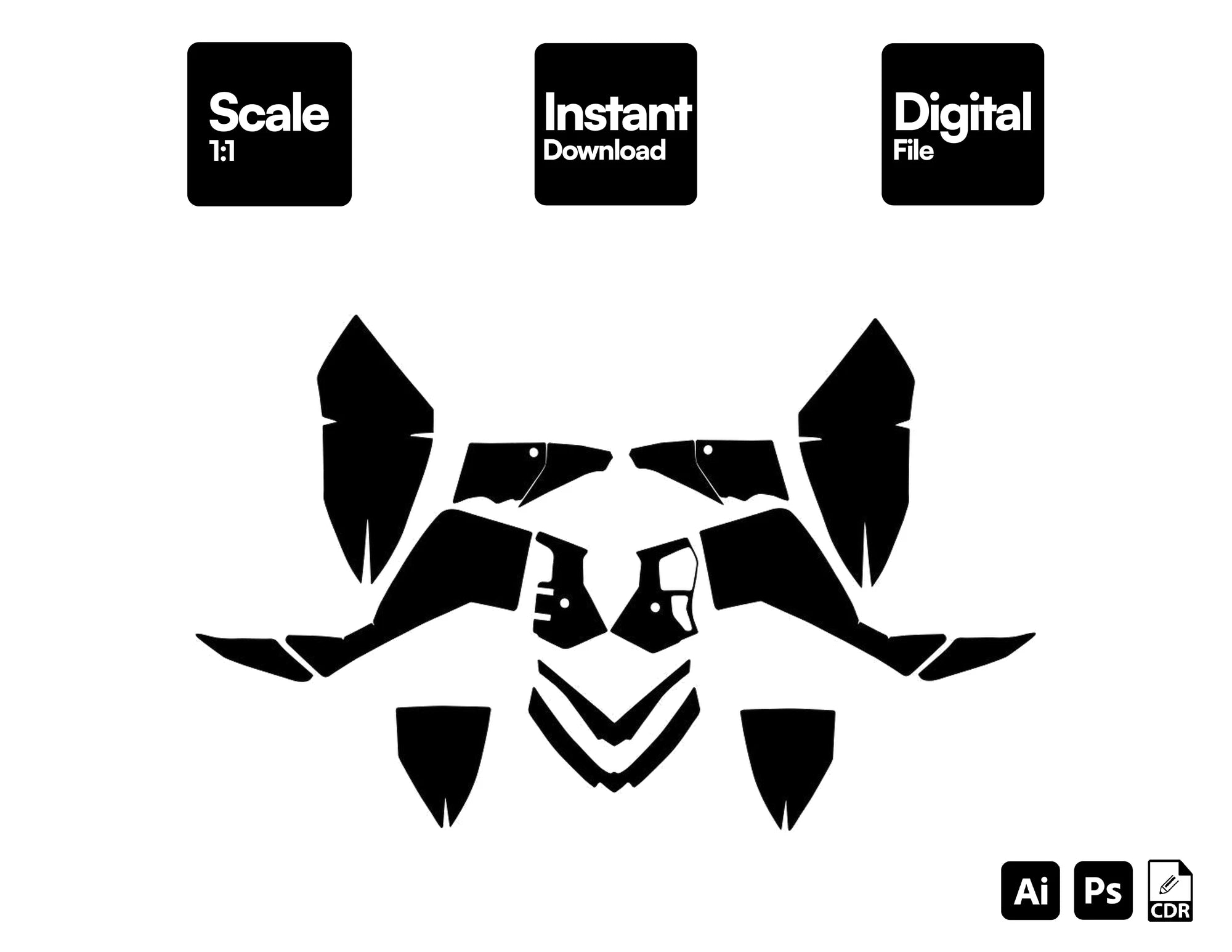POLARIS OUTLAW 450 500 505 525 2006-2008 ATV Graphics Template Vector
