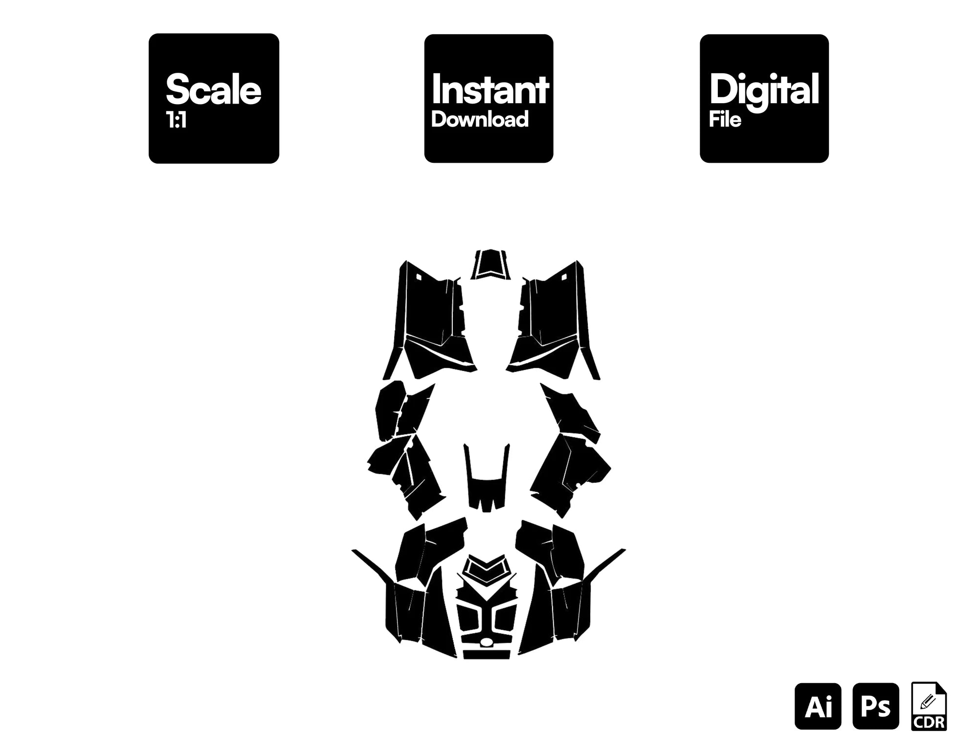 POLARIS SCRAMBLER 850-1000 2013-2021 ATV Graphics Template Vector
