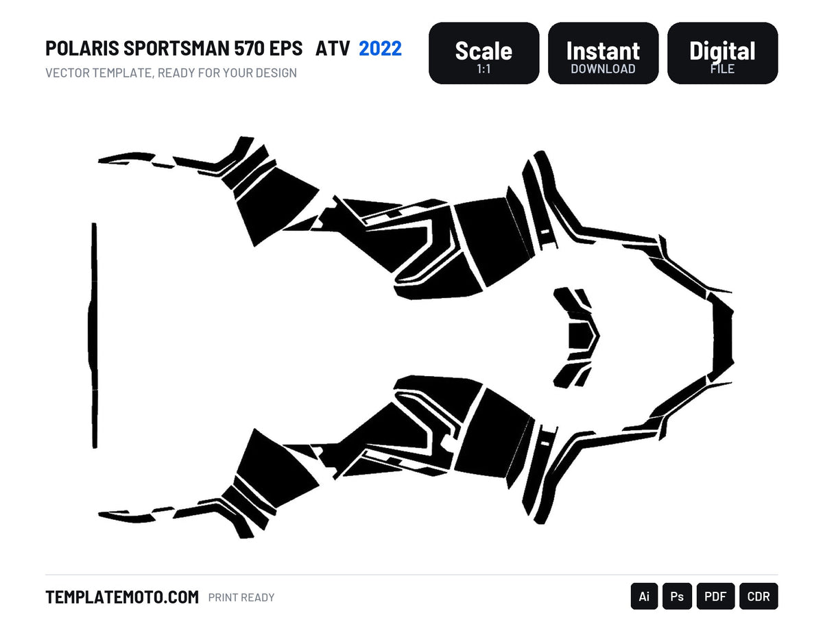 POLARIS SPORTSMAN 570 EPS 2022 ATV Graphics Template Vector
