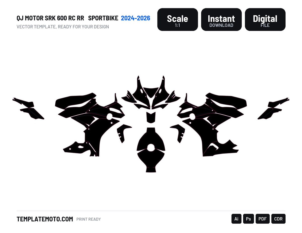 QJ Motor SRK 600 RC RR 2024-2026 Sportbike Template Graphics Vector