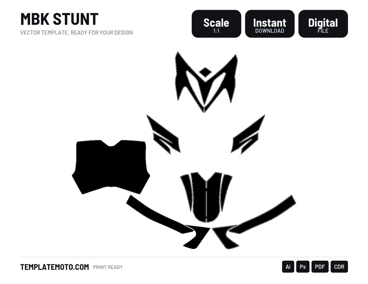 MBK STUNT Graphics Template Vector, scale 1:1 vector file