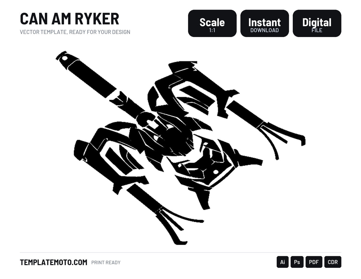 CAN AM RYKER Graphics Template Vector, scale 1:1 vector file