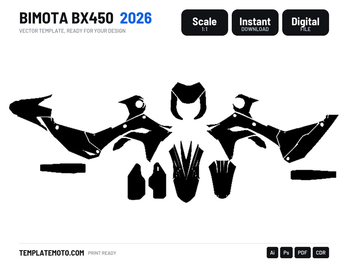 BIMOTA BX450 2026 Graphics Template Vector, scale 1:1 vector file