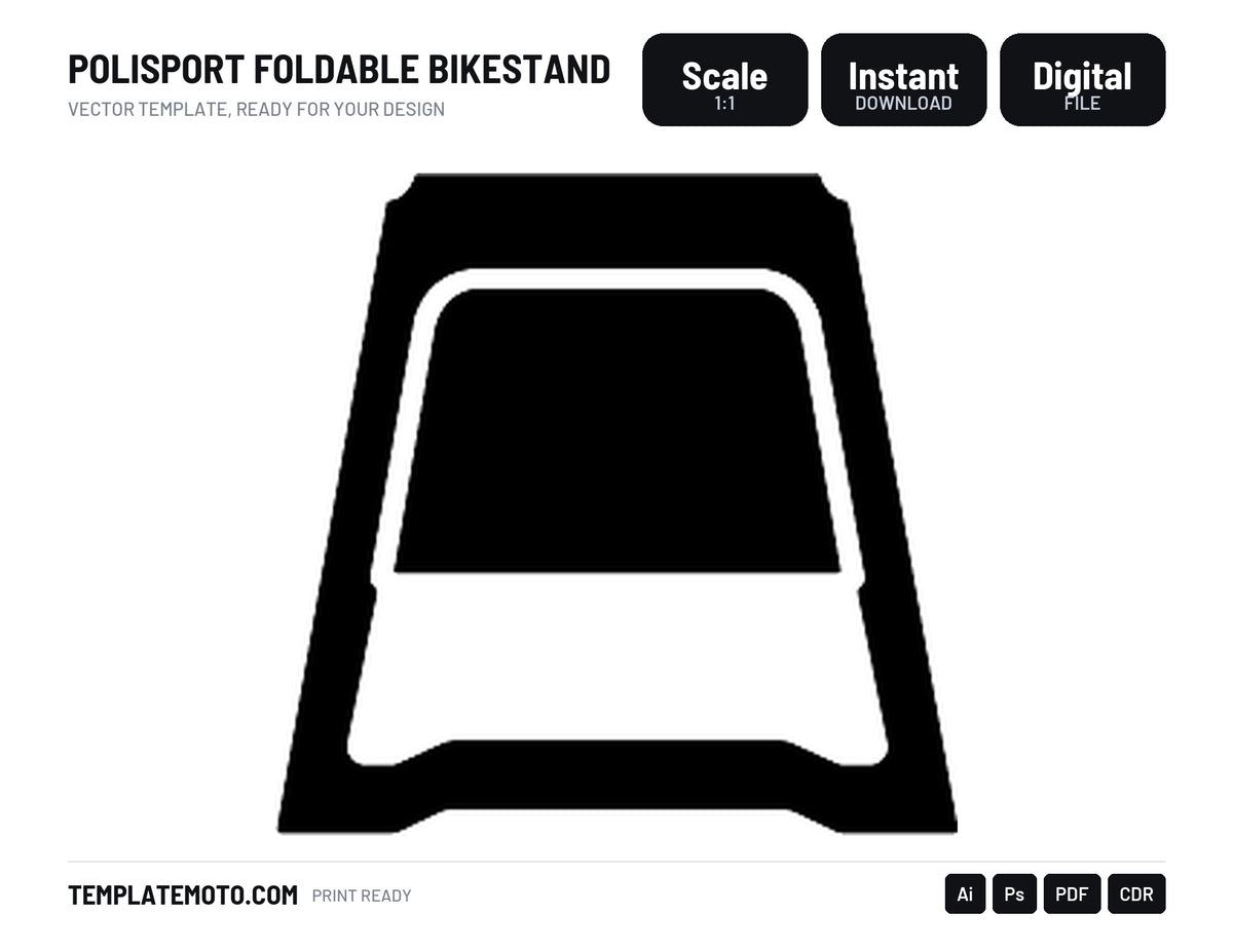 POLISPORT FOLDABLE BIKESTAND Graphics Template Vector, scale 1:1 vector file