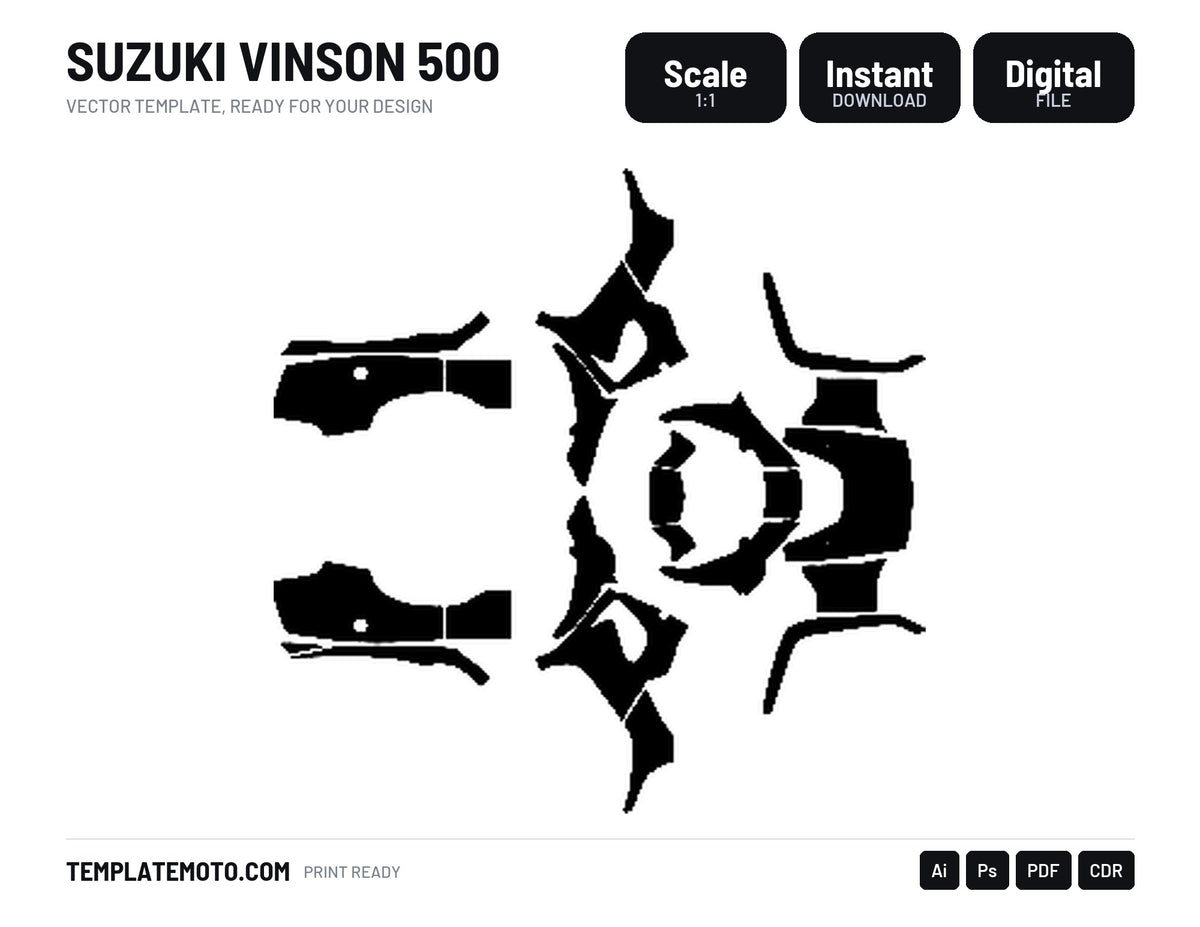 SUZUKI VINSON 500 Graphics Template Vector, scale 1:1 vector file