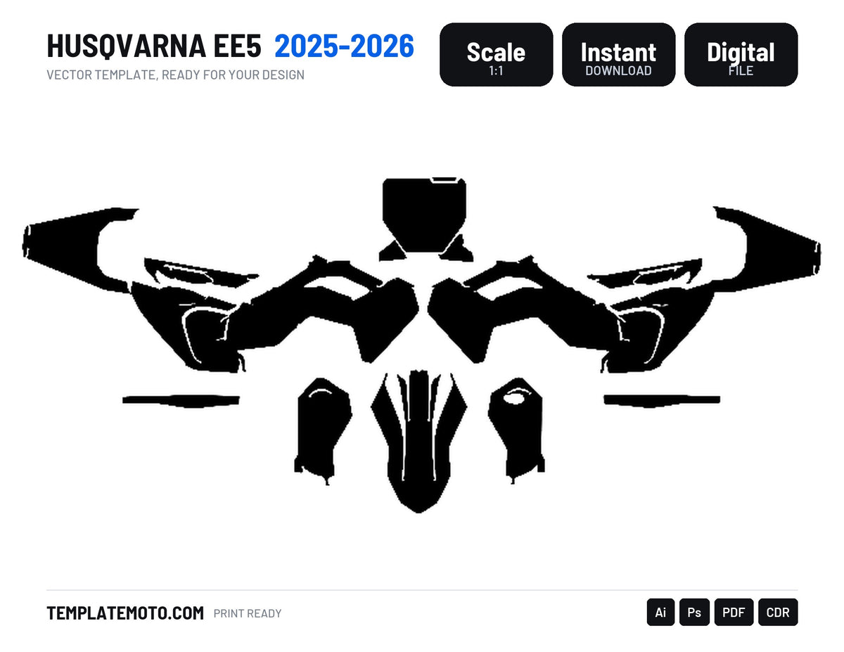 HUSQVARNA EE5 2025 2026 Graphics Template Vector, scale 1:1 vector file