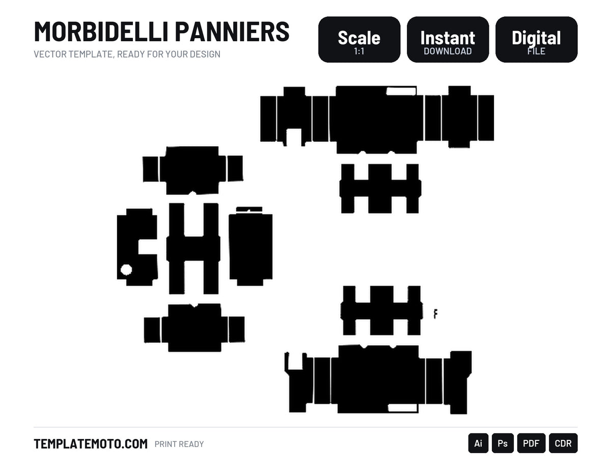 MORBIDELLI PANNIERS Graphics Template Vector, scale 1:1 vector file