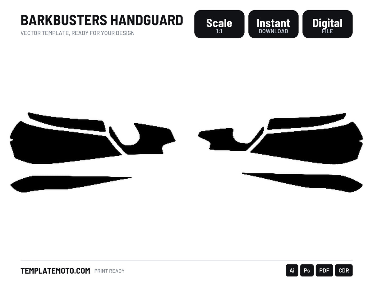 BARKBUSTERS HANDGUARD Graphics Template Vector, scale 1:1 vector file