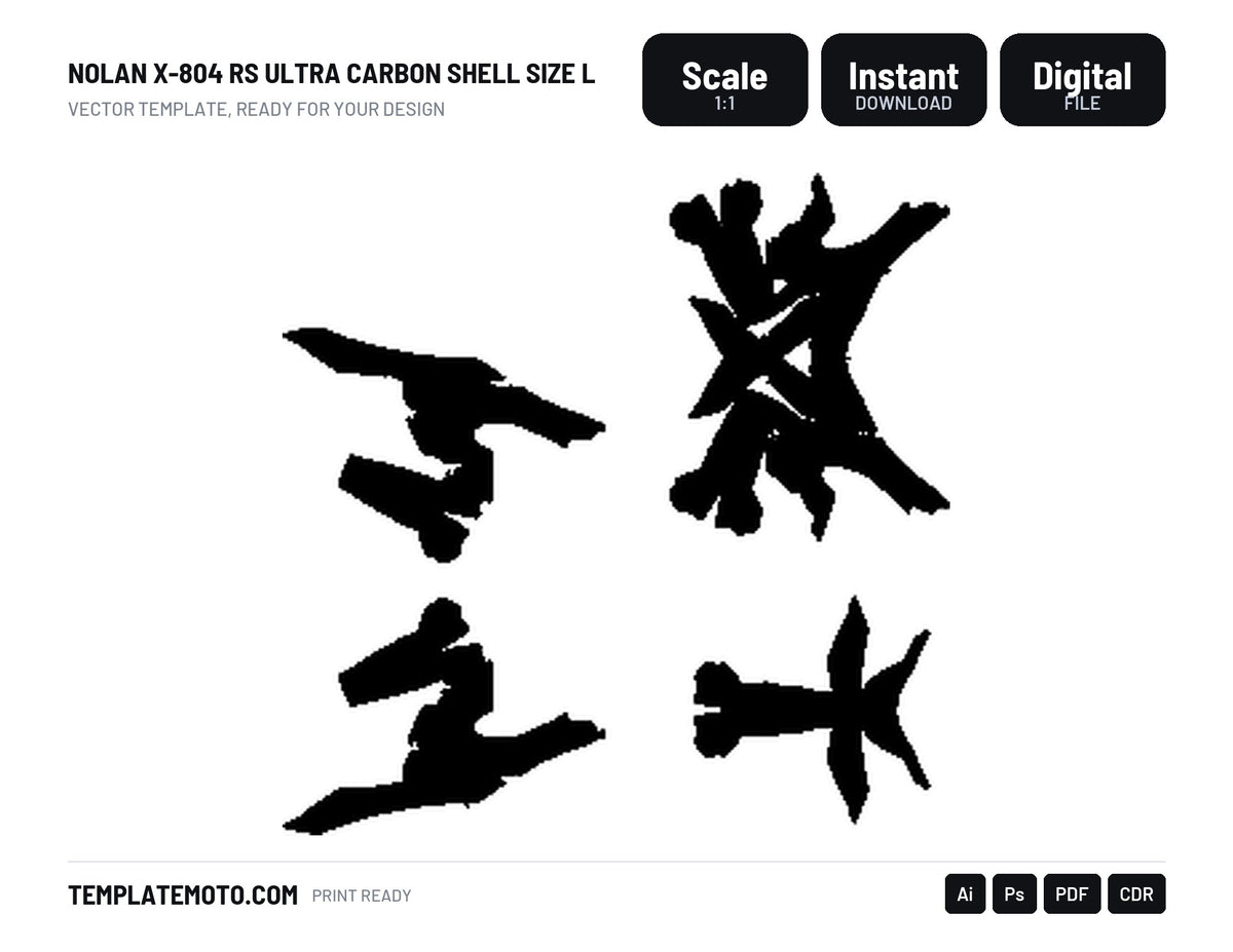 NOLAN X-804 RS ULTRA CARBON SHELL SIZE L Graphics Template Vector, scale 1:1 vector file