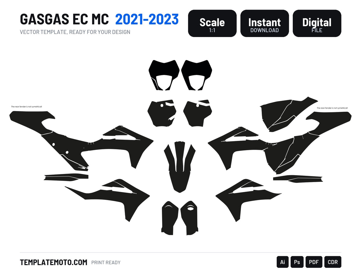 Gasgas EC (2021-2022) Graphics Template Vector, scale 1:1 vector file