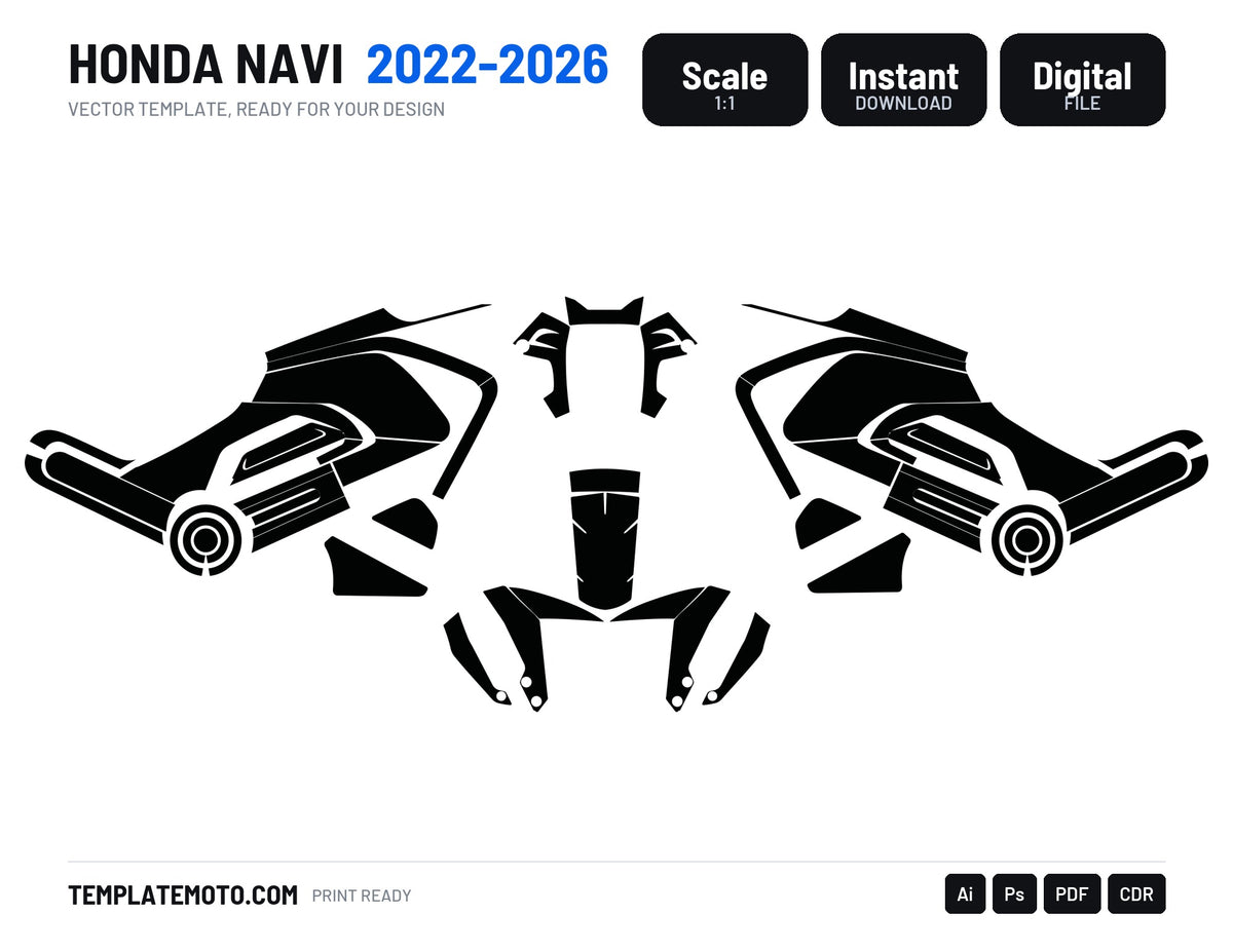 Honda Navi Vector Graphics Template, scale 1:1 vector file