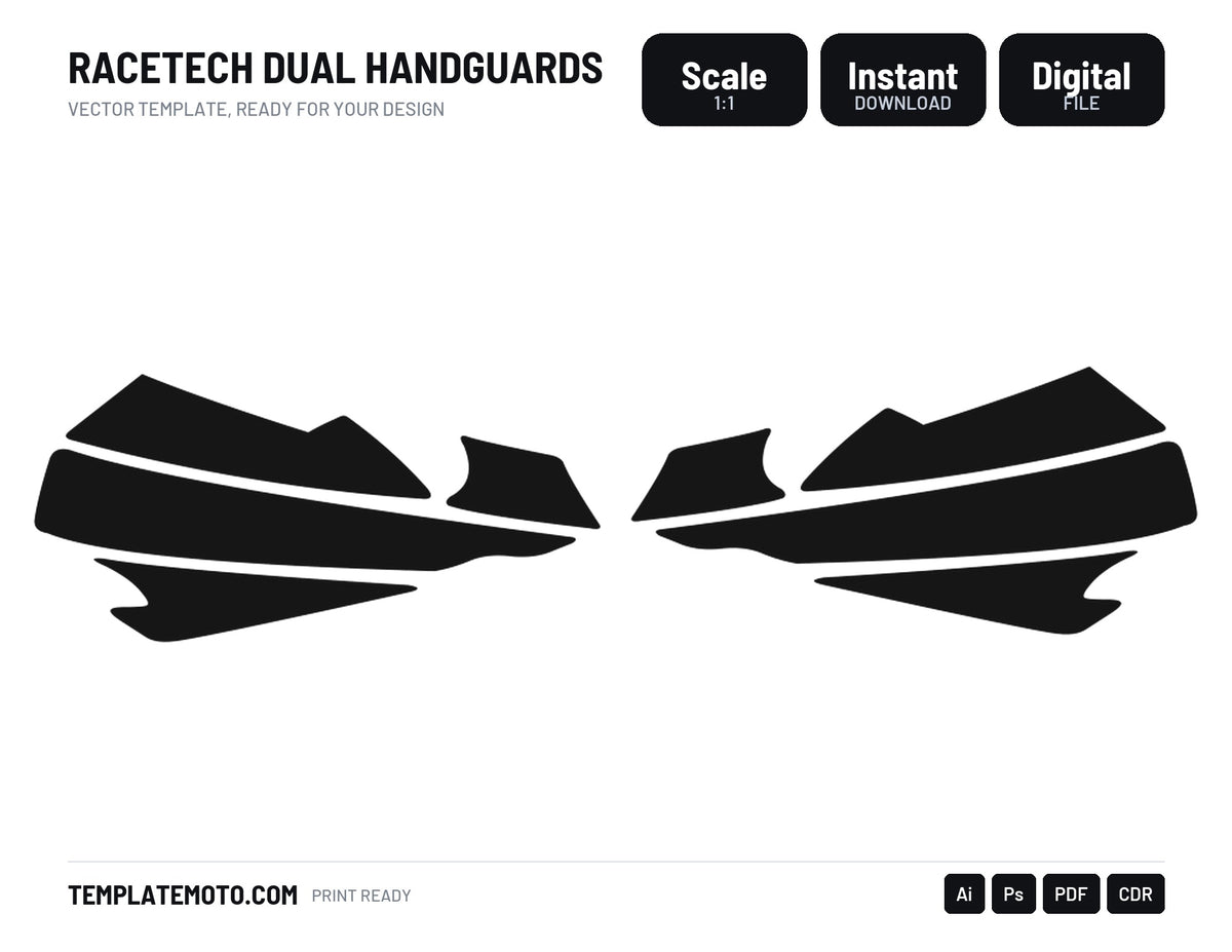 RACETECH DUAL HANDGUARDS Graphics Template Vector, scale 1:1 vector file