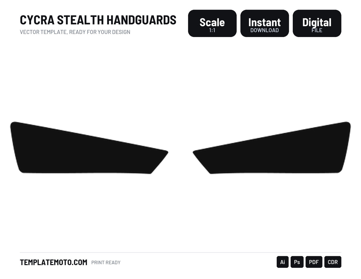 CYCRA STEALTH HANDGUARDS Graphics Template Vector, scale 1:1 vector file