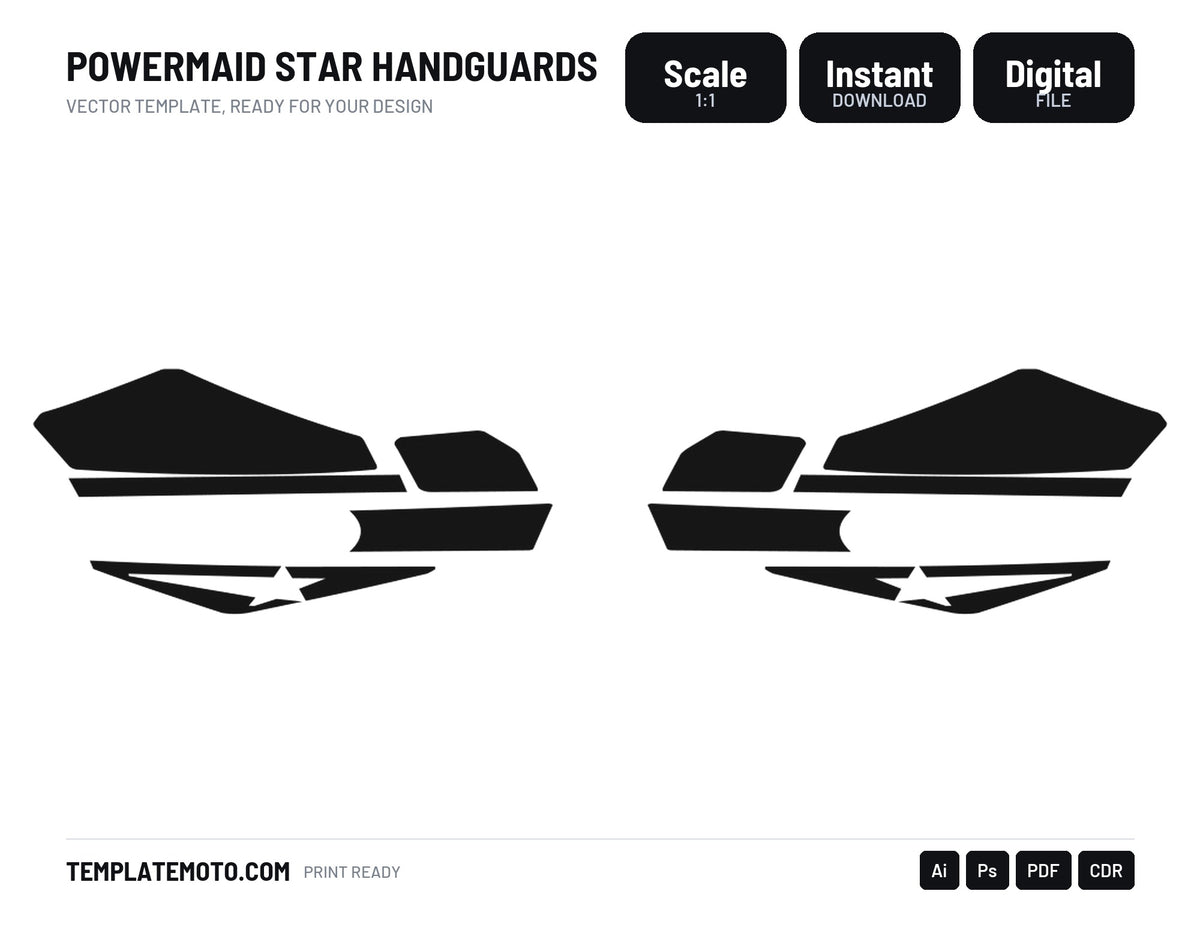 POWERMAID STAR HANDGUARDS Graphics Template Vector, scale 1:1 vector file