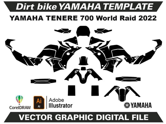 YAMAHA TENERE 700 WORLD RAID Graphics Template Vector