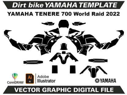 YAMAHA TENERE 700 WORLD RAID Graphics Template Vector