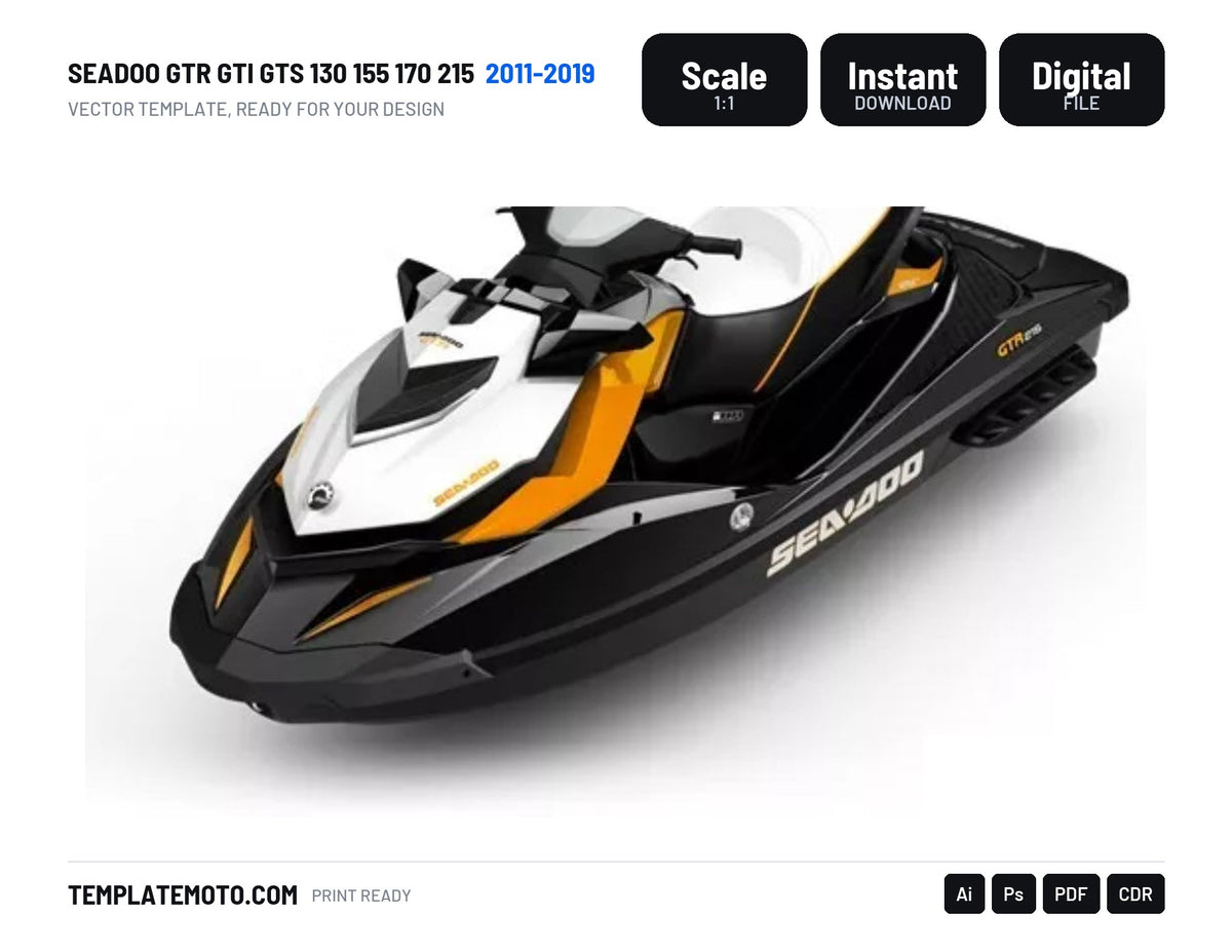 SEADOO GTR GTI GTS 130 155 170 215 2011-2019 template vector